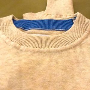 NWOT. Ashland Crew Neck Cotton Men’s Sweater. Ivory. Cotton and Wool Size Large
